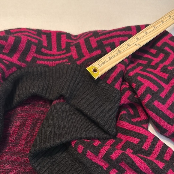 Christian Dior Separates Vintage Lambswool Cardigan Pink & Black Print Size S - Picture 11 of 11